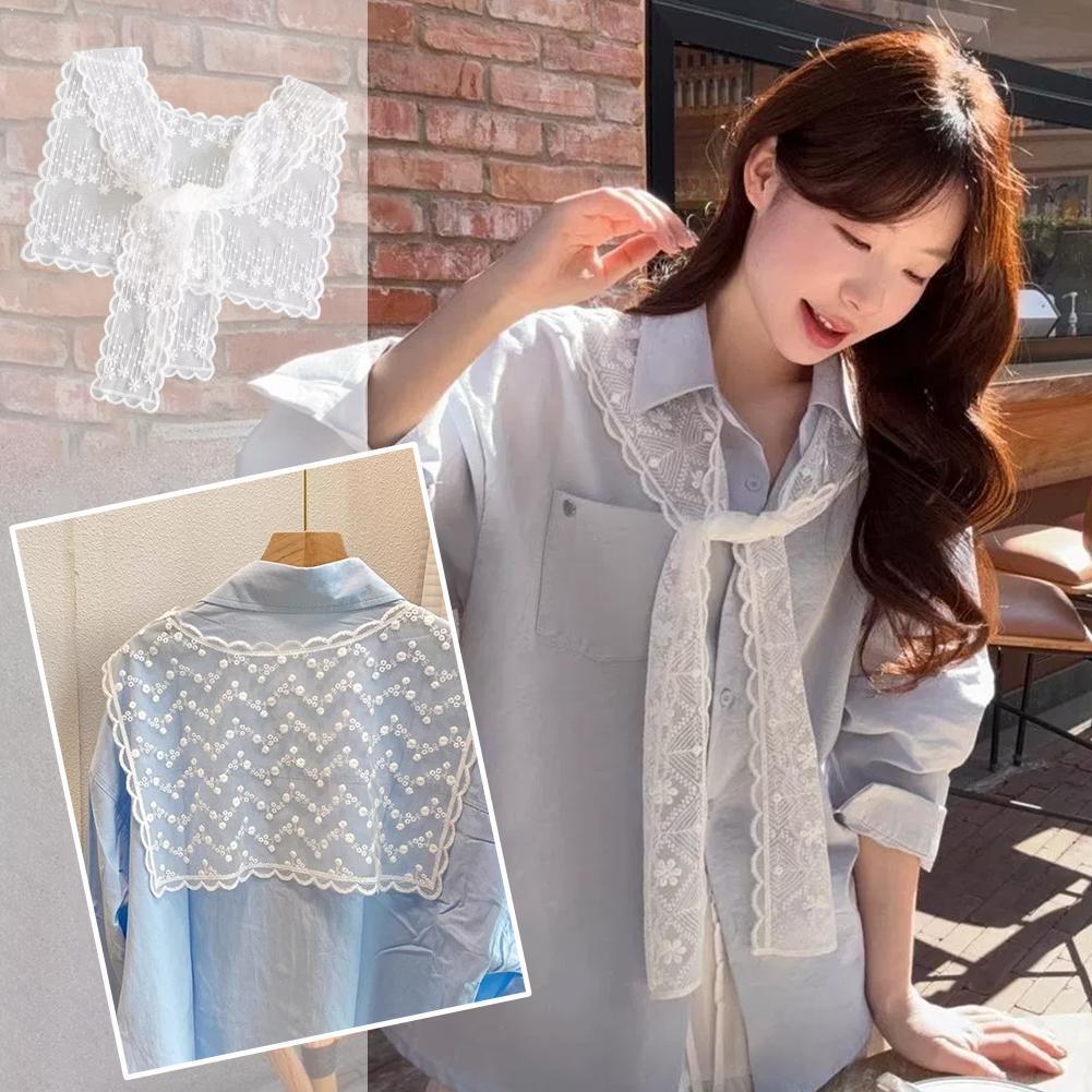 Embroidery Shawl - Francuska koronkowa chusta szal damska elegancka