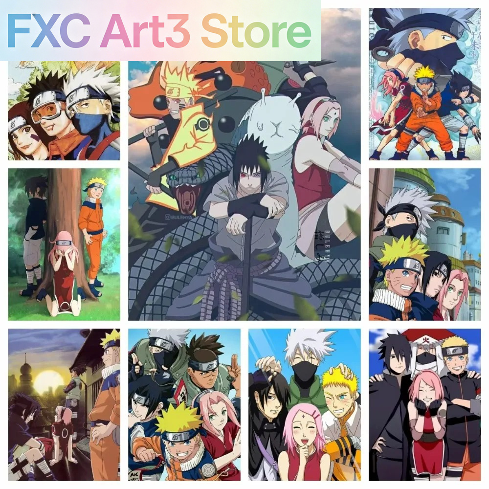 Embroidery Canvas - Bezramkowy 1-częściowy obraz diamentowy Naruto Klasa
