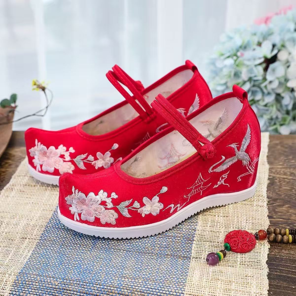 Embroidery Canvas - Damskie buty z haftem wewnątrz, gruba