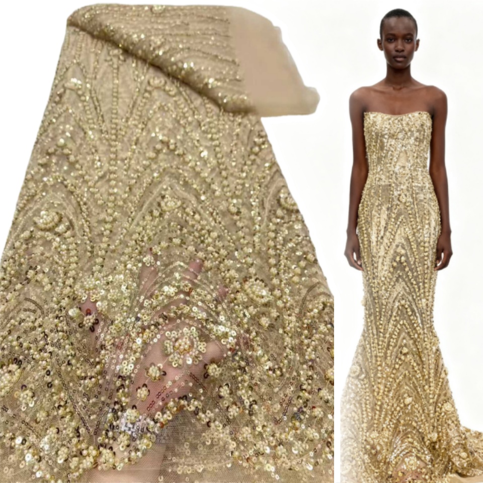 Embroidery Net Dress - 2026 Afrykańska Nigeryjska Wysokiej Jakości Tiulowa