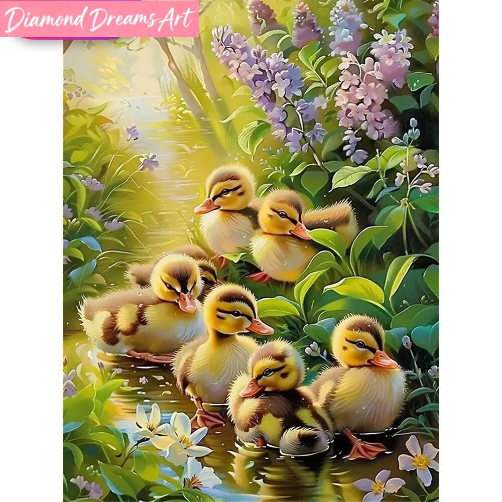 Embroidery Artwork - Bezramkowy, 5D DIY Diamentowy Obrazek Kaczka
