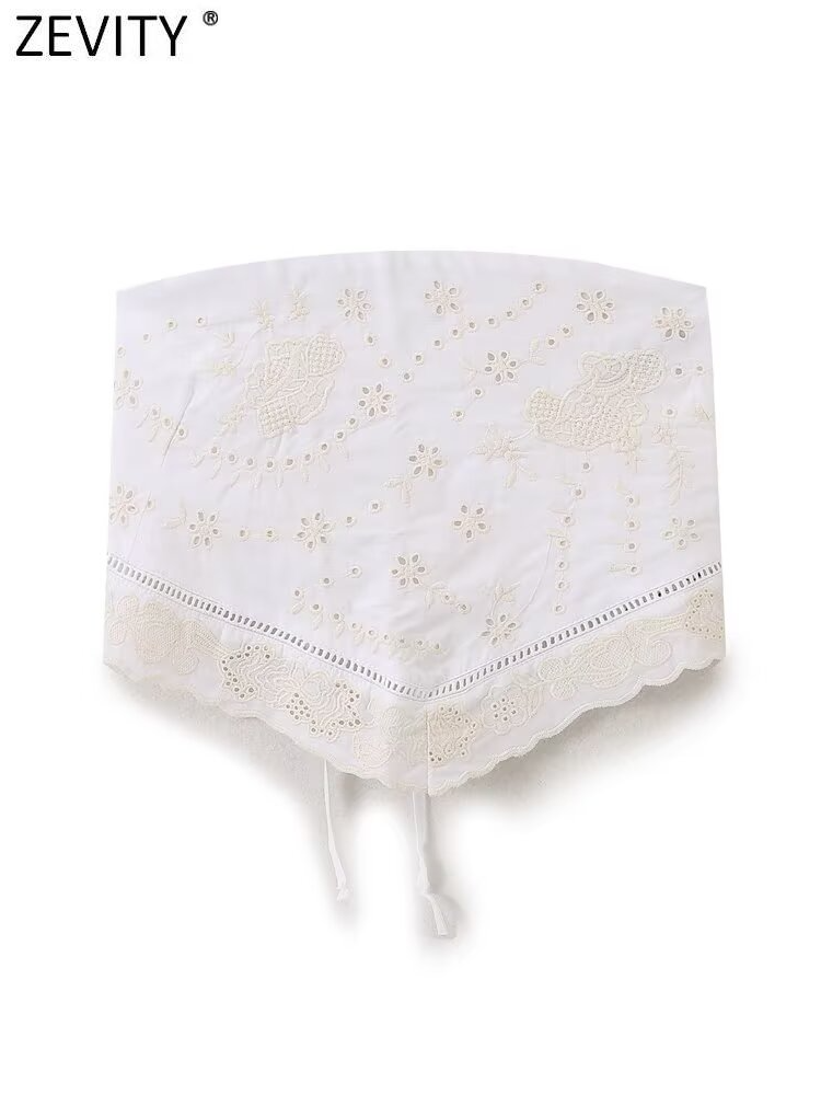 Embroidery Online - Zevity Women Sexy Strapless Hollow Out