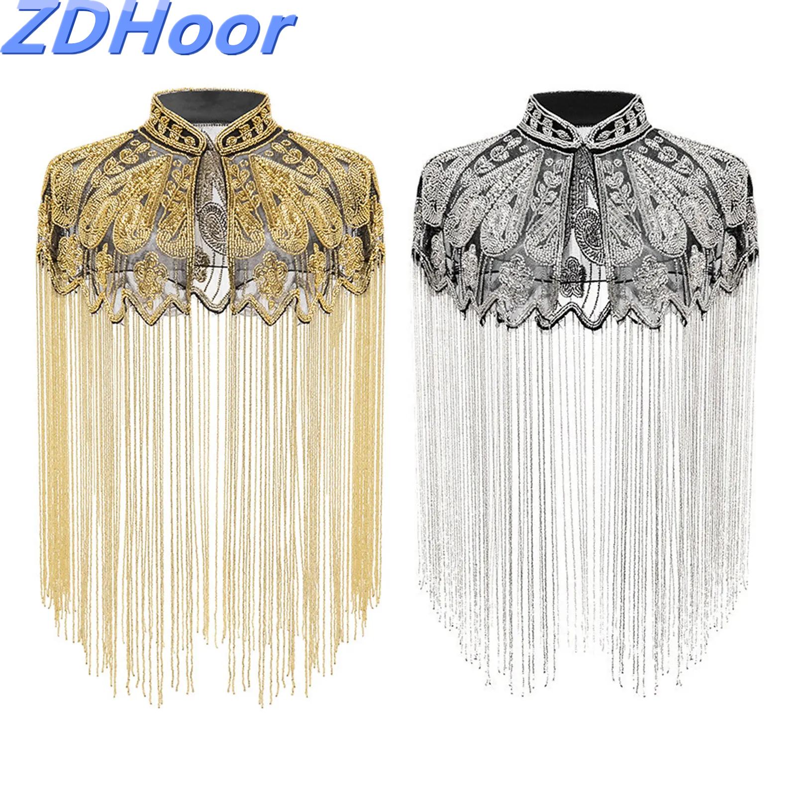 Embroidery Shawl - Płaszcz wieczorowy z cekinami i koralikami,