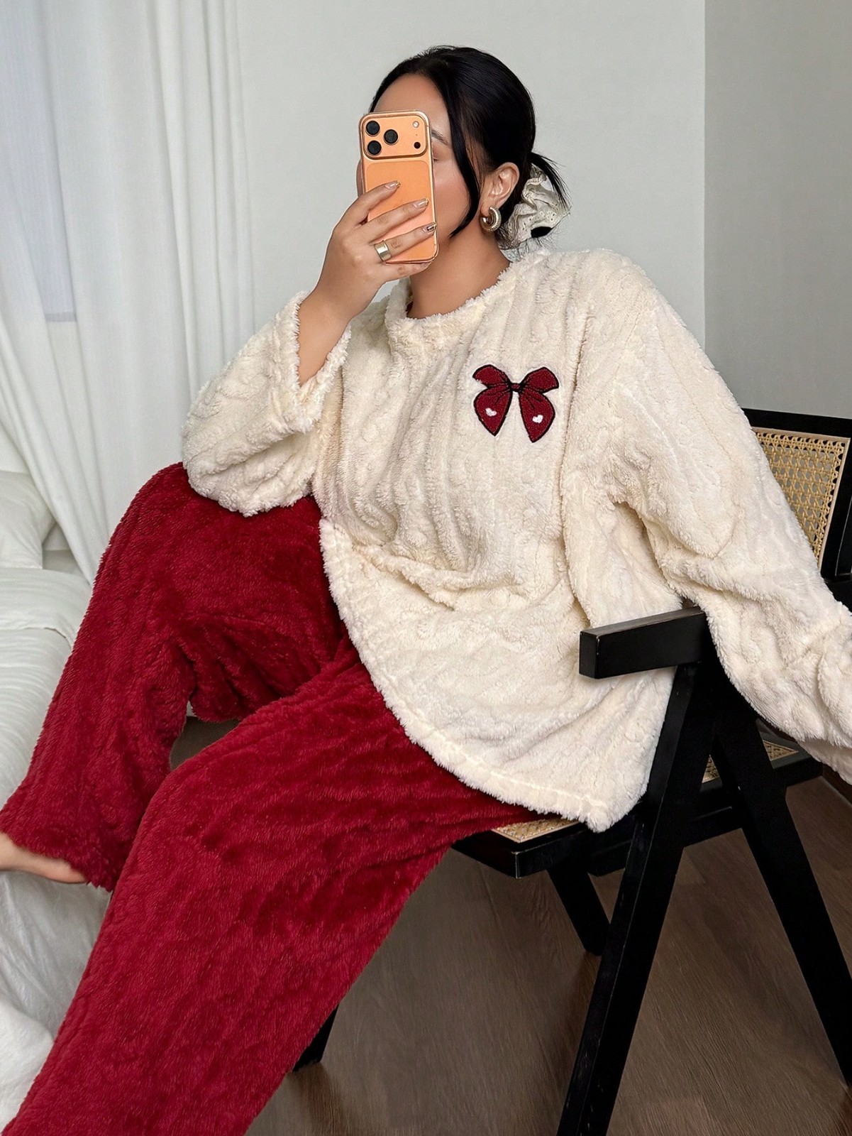 Embroidery Set - Damskie piżamy plus size 1XL-5XL na