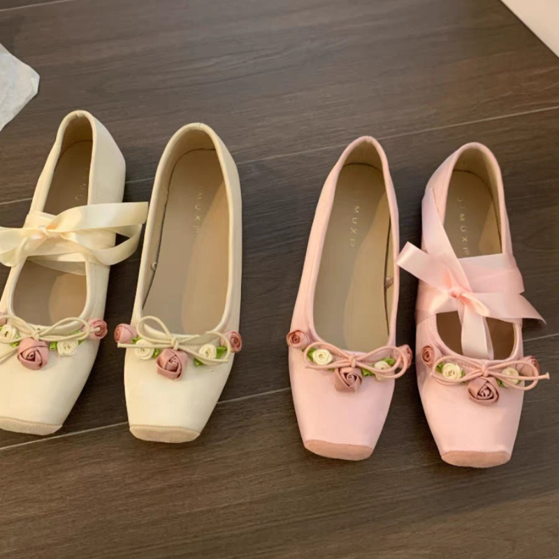 Damskie baleriny z kokardą, bu – Embroidery Lace recenzja i cena