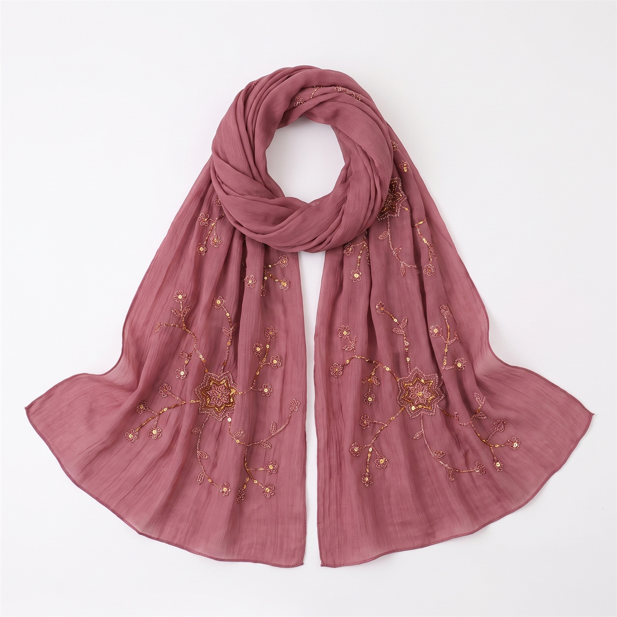 Modna, marszczona chusta hidża – Embroidery Shawl recenzja i cena