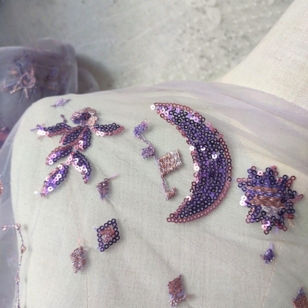 0,5 metra fioletowa koronka si – Embroidery Net Dress recenzja i cena