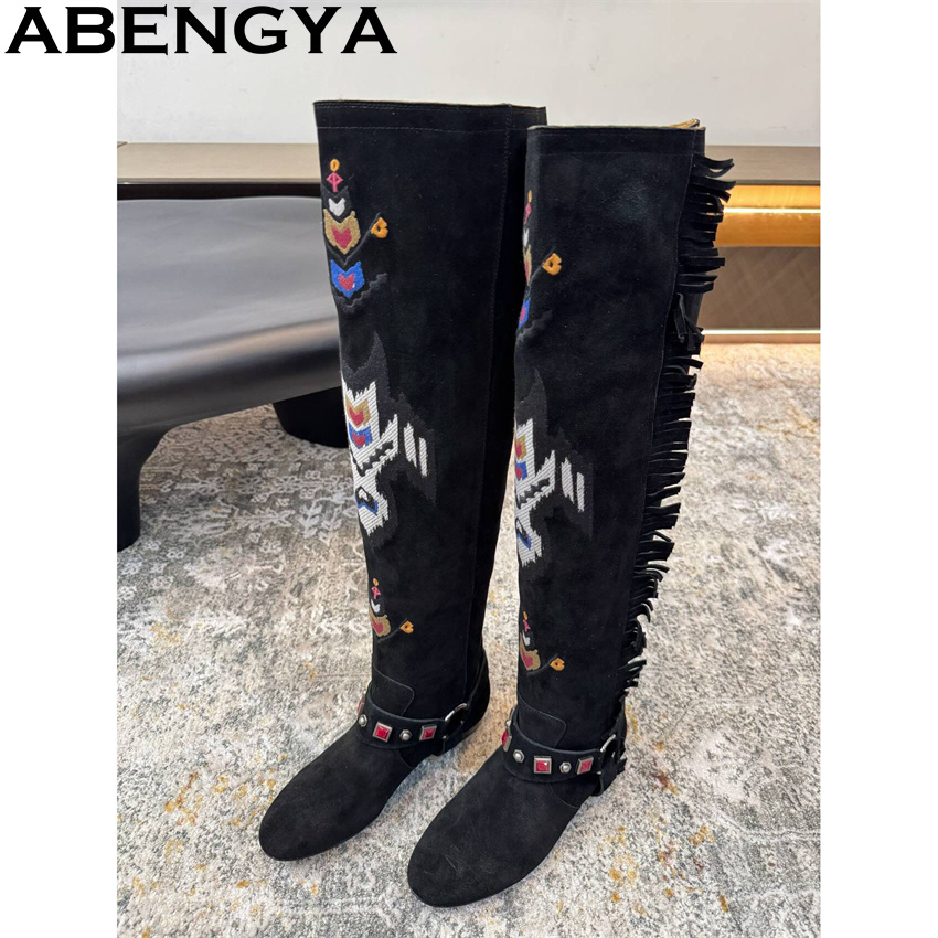 ABENGYA 2026 Zimowe Nowe Kozak – Embroidery On Leather recenzja i cena