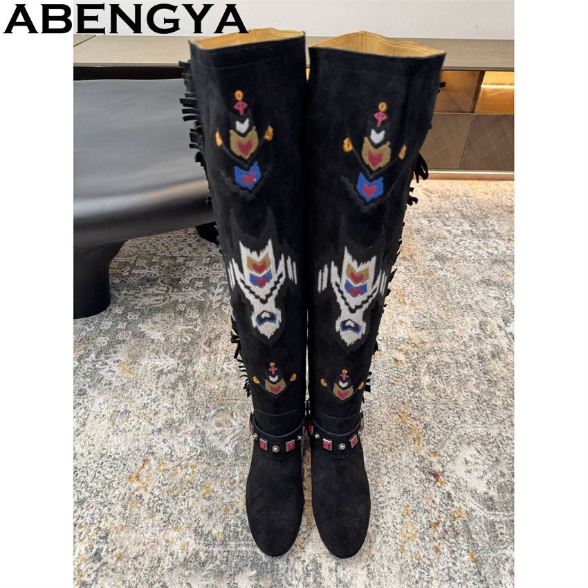 ABENGYA 2026 Zimowe Nowe Kozak – Embroidery On Leather recenzja i cena