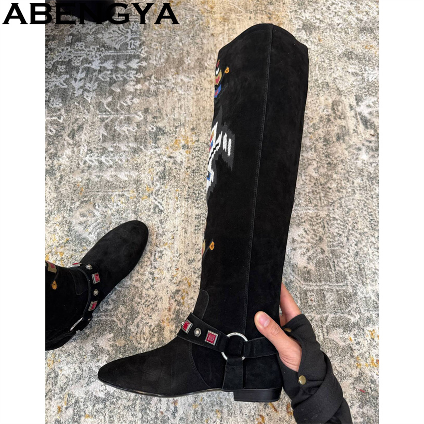 ABENGYA 2026 Zimowe Nowe Kozak – Embroidery On Leather recenzja i cena