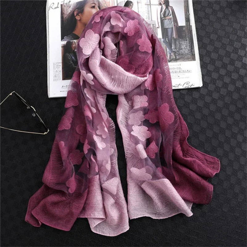 Szal damski z motywem jedwabny – Embroidery Shawl recenzja i cena