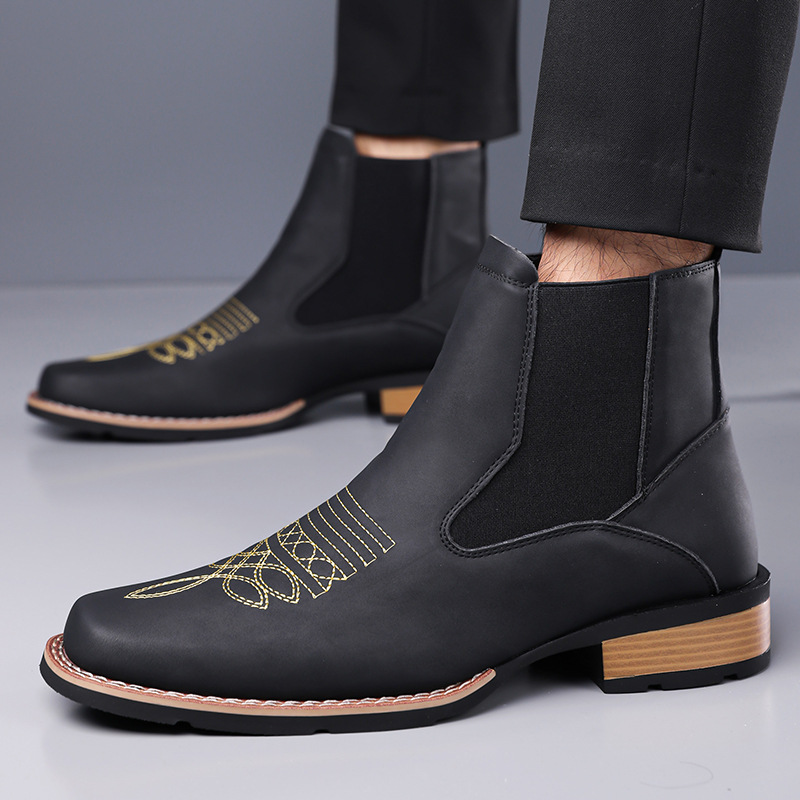 Luksusowe męskie buty Chelsea, – Embroidery On Leather recenzja i cena