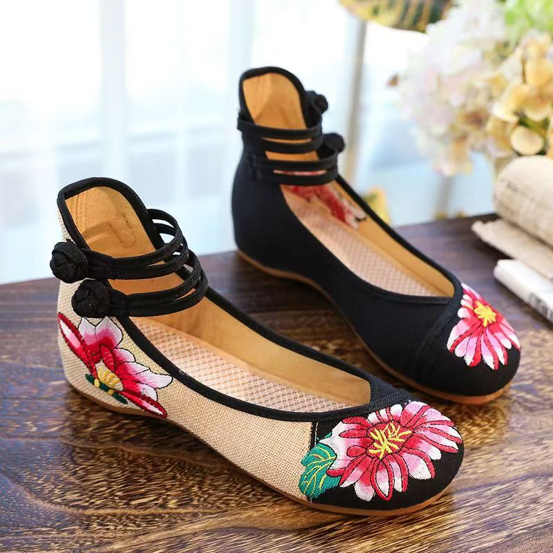 Damskie koturny, haftowane but – Embroidery Canvas recenzja i cena