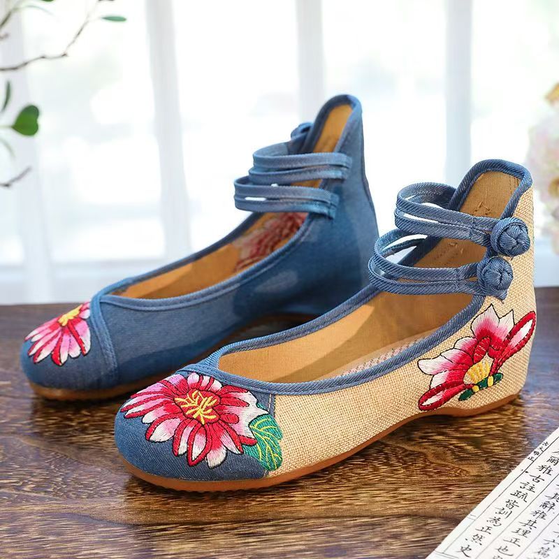 Damskie koturny, haftowane but – Embroidery Canvas recenzja i cena